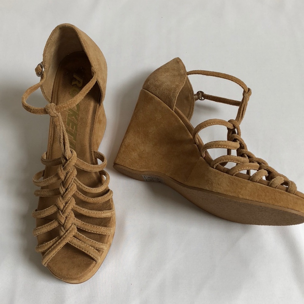 Rocket Dog brown suede wedges size 9